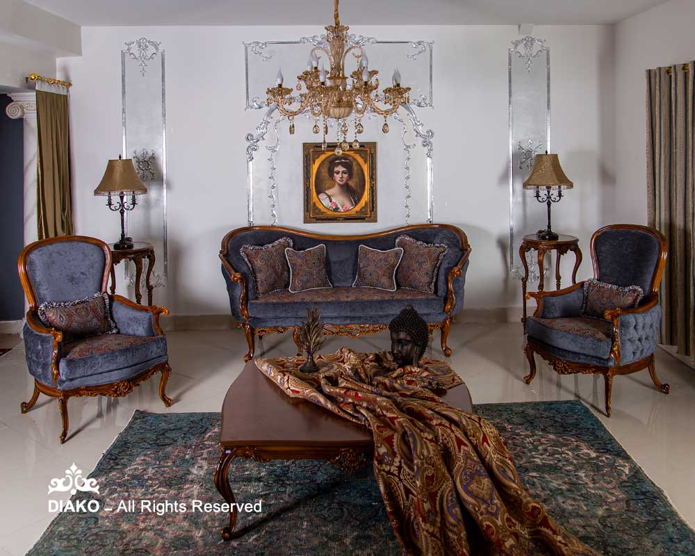 مبل کلاسیک آبی