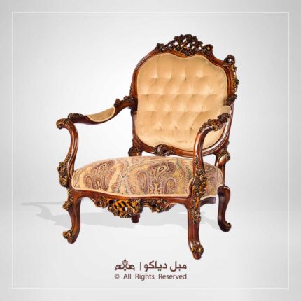 مبل کلاسیک پارچه نخودی